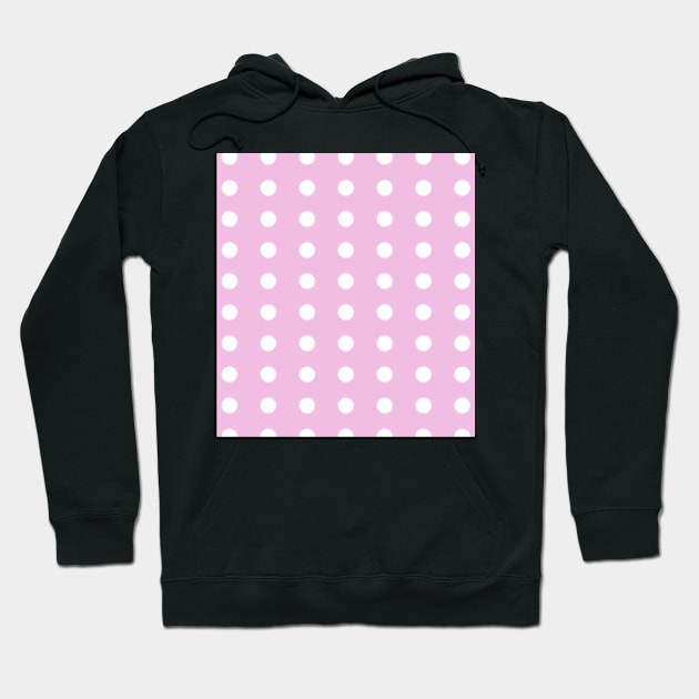 Mask seamless pattern with white polka dots on a tile pastel pink background Hoodie by mstartwork